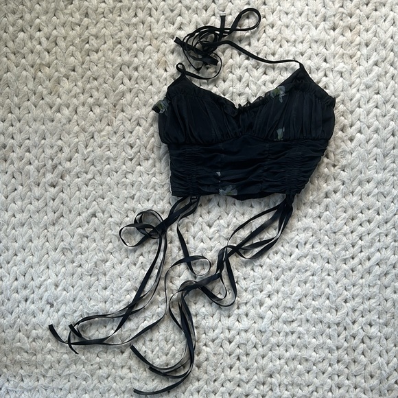 NEW PINKO Calabria Tulle Crop Top - Picture 9 of 12